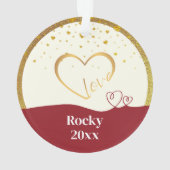 ペットフォト入りゴールドラメ "Love" オーナメント (裏面)