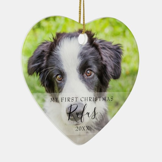 ペットフォト初めてのクリスマス雪 セラミックオーナメント (右)