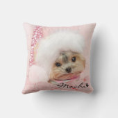 ペットフォト名前をカスタムするポープリントドッグ恋人 クッション (裏面)