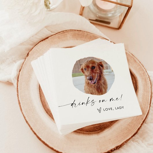 ペットフォト結婚のナプキン |モダン結婚の装飾 スタンダードランチョンナプキン