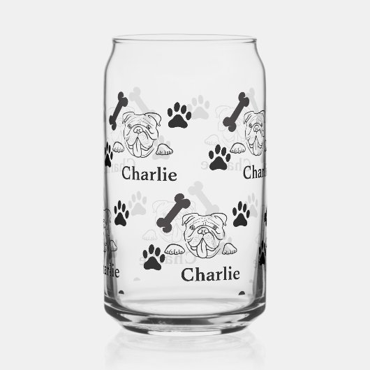 ペットフォト缶ガラスのバーウェアパーソナライズされたカップ ガラス缶 (裏面)