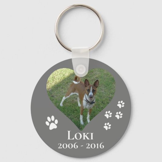 ペットフォト記念カスタマイズハート写真 キーホルダー (正面)