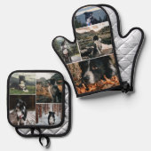 ペットフォト魅力的コラージュテンプレート 鍋つかみ&鍋敷きセット (正面/裏面)