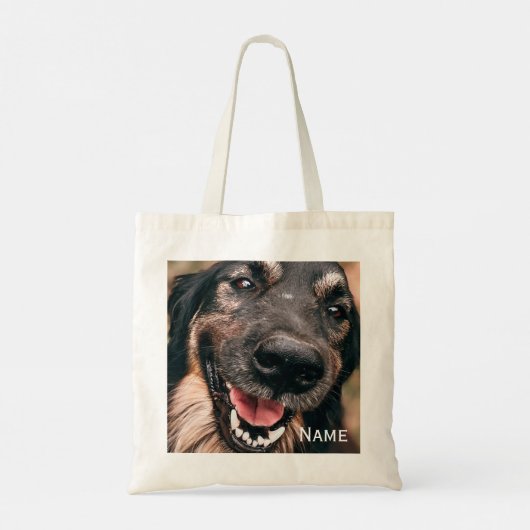 ペットフォパーソナライズされたトドッグの猫名 トートバッグ (裏面)