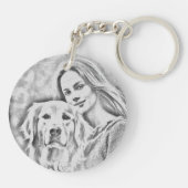 ペットフォパーソナライズされたトドッグラバーキープサキーチェーン キーホルダー (裏面)