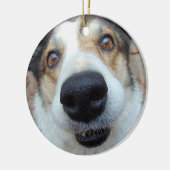 ペットフォパーソナライズされたトドッグ愛人カスタム文字 セラミックオーナメント (左)