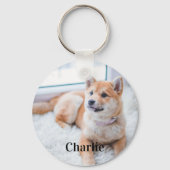 ペットフォパーソナライズされたトドッグ愛人ギフト キーホルダー (正面)