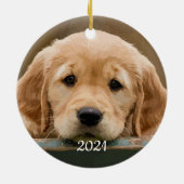 ペットフォパーソナライズされたトドッグ愛人記念館 セラミックオーナメント (裏面)