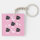 ペットフォパーソナライズされたトドッグ愛人Instagram キーホルダー (裏面)