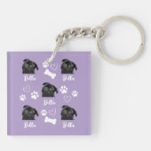 ペットフォパーソナライズされたトドッグ愛人Instagram キーホルダー (裏面)