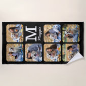 ペットフォパーソナライズされたトドッグ愛好家 ビーチタオル (正面)