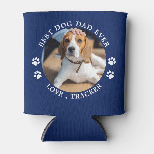 ペットフォパーソナライズされたト最高のドッグパパ 缶クーラー (正面)