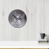 ペットフォパーソナライズされたト最高のラグドール猫の壁時計 ラウンド壁時計