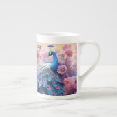 ペットフォパーソナライズされたト： エレガント & カラフル Peacock ボーンチャイナマグカップ (右)