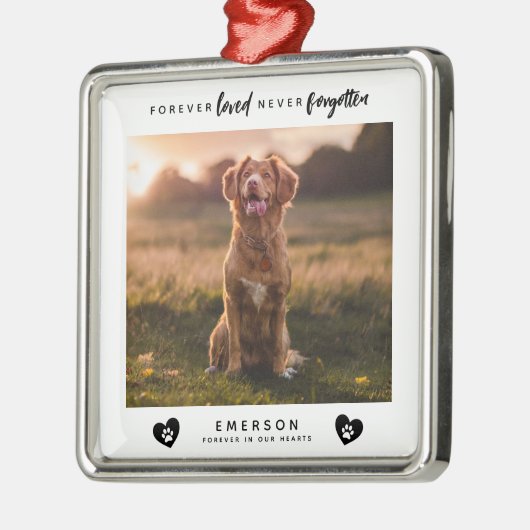 ペットフォーエバー愛され忘れないフォトブロック メタルオーナメント (左)