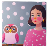 ペットフクロウセラミックタイル タイル (正面)