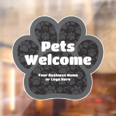 ペットフレンドリー ドッグ ウェルカム ポウプリント カスタム ビジネス ウィンドウサイン (シート2)