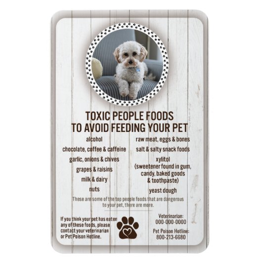 ペットフードの安全性を避けるために危険な人々の食品 マグネット (縦)