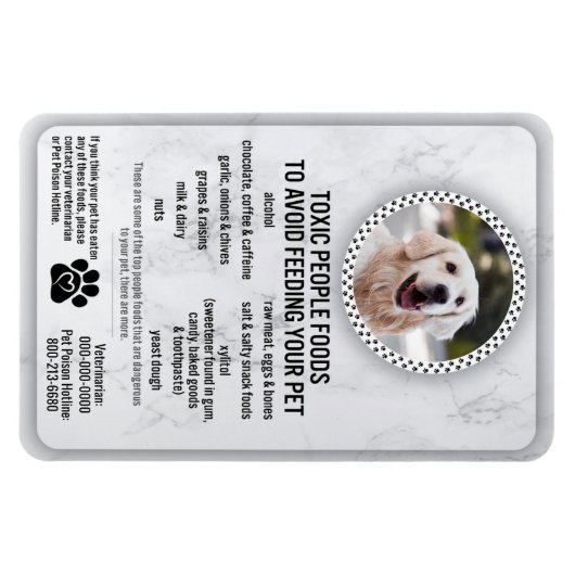 ペットフード安全性犬用有害食品 マグネット (横)