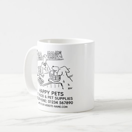 ペットフード&ペット用品ペットショッププロモーション コーヒーマグカップ (正面左)