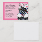 ペットブティックピンクおもしろいバニーパグ 名刺 (正面/裏面)