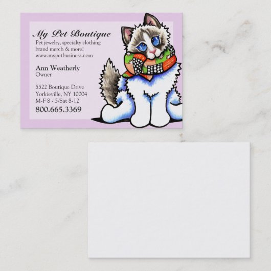 ペットブティックラファンシーグドールキャット 名刺 (正面/裏面)