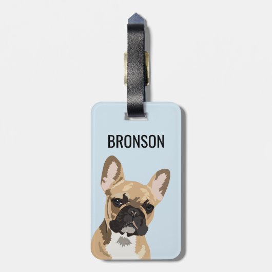 ペットブパーソナライズされたルフランスのドッグ | Frenchie ラゲッジタグ (裏面縦)