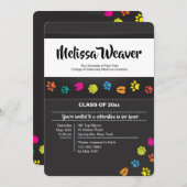 ペットプリント獣医学校卒業招待状 招待状 (正面/裏面)