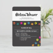 ペットプリント獣医学校卒業招待状 招待状 (スタンド正面)