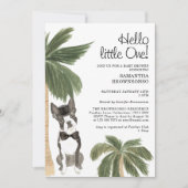 ペットベイビーシャワー男子ルーラルボストンテリア犬 招待状 (正面)