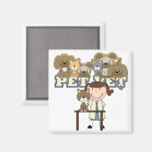 ペットベットブルネットTシャツとギフト マグネット (正面/裏面)