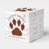 ペットベーカリービジネスブラウンドッグポー名付き フェイバーボックス (正面サイド)