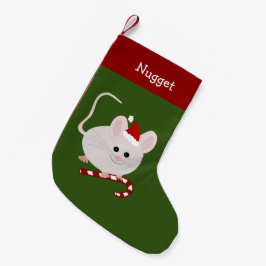 ペットホワイトサンタハットマウスクリスマスストッキング スモールクリスマスストッキング