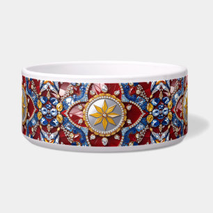 ペットボウルとコロンビアカラー抽象デザイン ボウル
