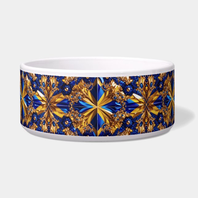 ペットボウルとスウェーデンカラー抽象デザイン ボウル (正面)