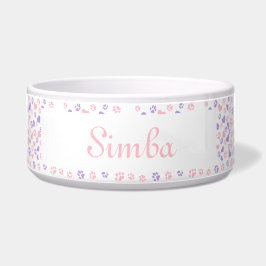 ペットボウルカスタムキャットポープリント&ハートパターン ボウル