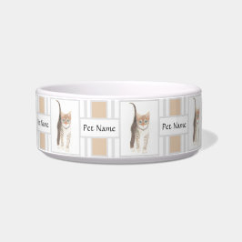 ペットボウル画像付き虎猫及び文字 ボウル