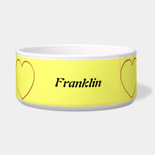 ペットボウル – ワイヤーフレームハート (正面)