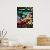 ペットポスタおもしろいーキャットラグジュアリーバケーション ポスター (キッチン)