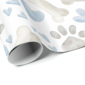 ペットポーズボーンとハート ラッピングペーパー (ロールコーナー)
