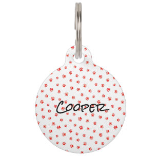 ペットポーズレッド名前をカスタムするブラックドッグキャット ペット　ネームタグ