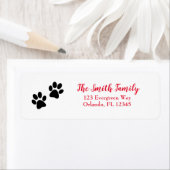 ペットポーズ絵画ブラックキャットドッグ差出人住所 ラベル (インサイチュ)