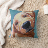 ペットポートレートのゴールデン・リトリーバーの枕 クッション (ブランケット)