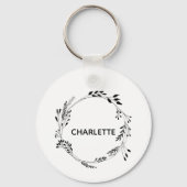 ペットポートレートキーチェパーソナライズされたーン、ペット犬 キーホルダー (正面)