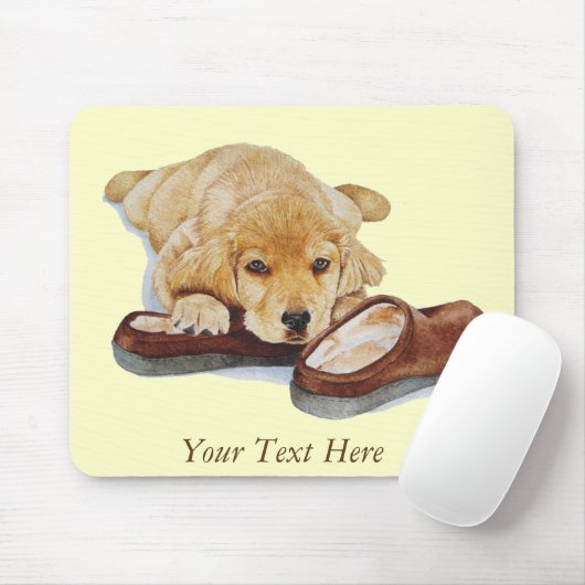 ペットポートレート写真のゴールデンレティーバーパピードッグ マウスパッド (マウス)