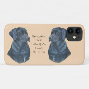 ペットポートレート写真の黒いラブラドー犬 iPhone 11 ケース