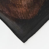 ペットポートレート犬のブラウンのピットブルの顔のスケッチ フリースブランケット (角)