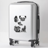 ペットポートレート犬の混成オリジナルコラージュアート シール (スーツケース)