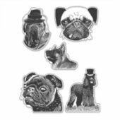 ペットポートレート犬の混成オリジナルコラージュアート シール (正面)