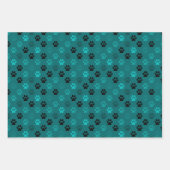 ペットポープリントを緑の青でプリント ラッピングペーパーシート (正面2)